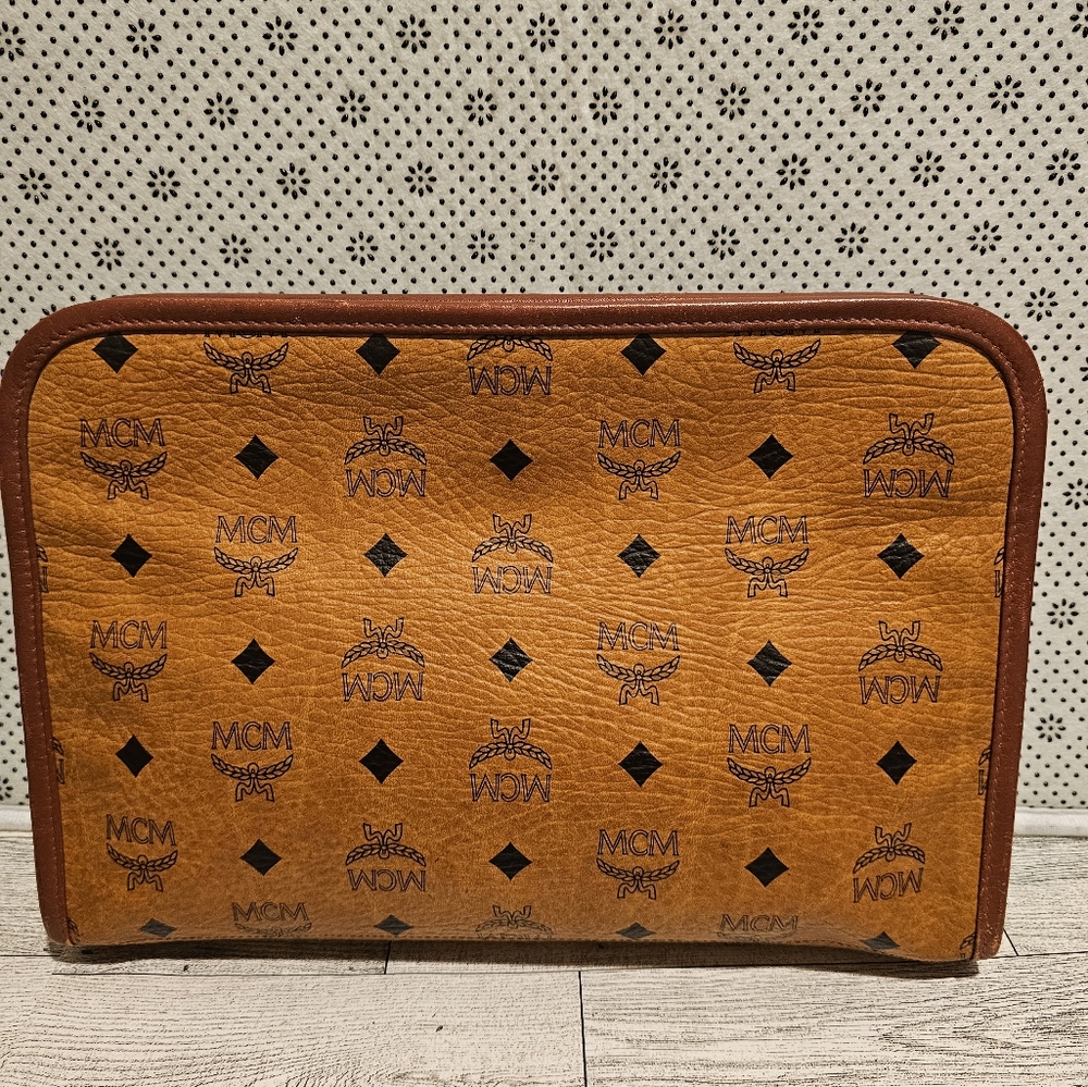 MCM Brown Leather Clutch Bag - Picture 2 of 15